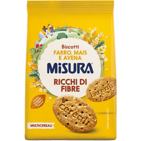 Packaging del prodotto Biscotti farro, mais e avena Misura - Linea Multicereali