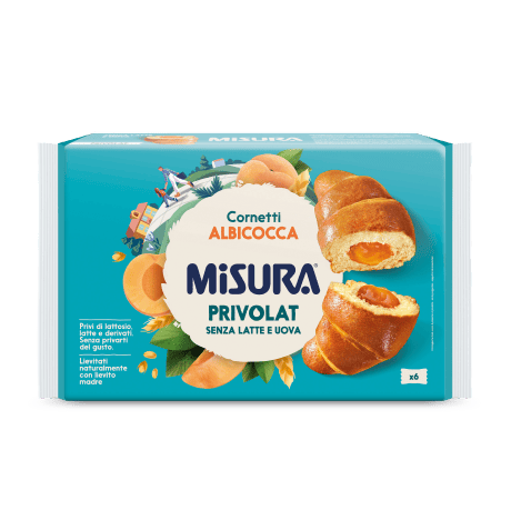 Packaging del prodotto Cornetti Albicocca Misura della linea Privolat