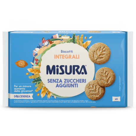 Immagine del packaging dei Biscotti integrali Misura della Linea Dolcesenza