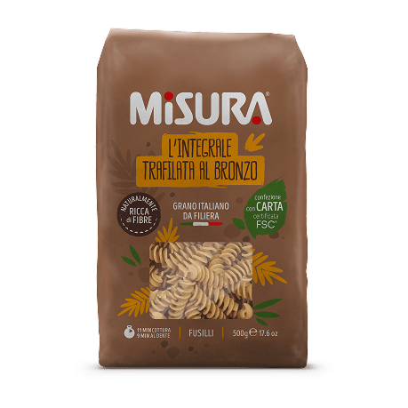 Immagine del packaging dei Fusilli Misura della Linea Fibrextra