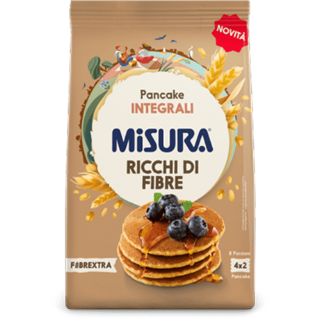 Immagine del packaging dei Pancake integrali Misura della Linea Fibrextra